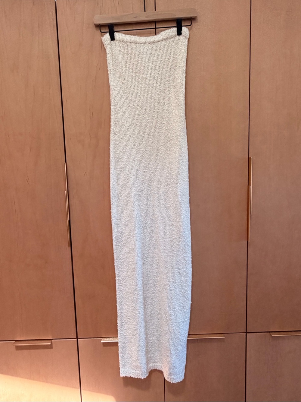 Princess Polly Strapless Cream Textured Maxi Dress